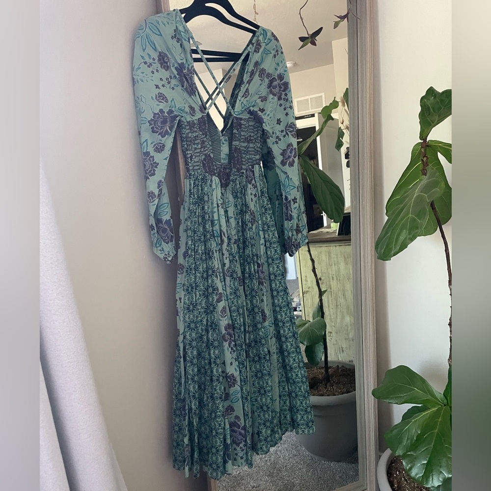 Free People A New Way Maxi - Long Sleeve Dress in Blue and Purple - Picture 4 of 6